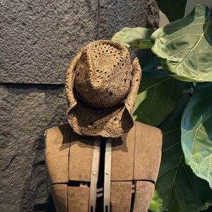 Brown Woven Cowboy Hat